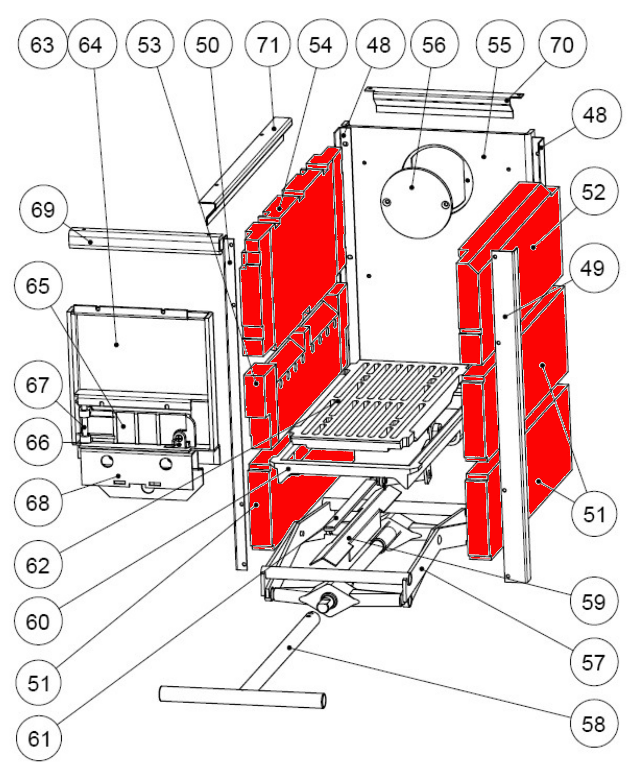 Wamsler K139 rivestimento focolare